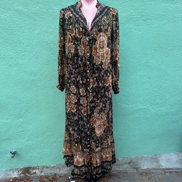 Spell and the Gypsy Mystic Gown Nightfall Dress Long Sleeve Boho Maxi Women XS - Picture 2 of 12